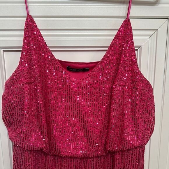 Double Crazy Pink‎ Sequin Romper - Picture 2 of 6